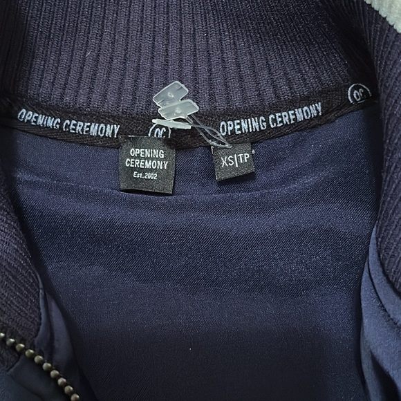 Opening Ceremony Navy Blue Cropped Zip Up Jacket EE - Picture 3 of 4